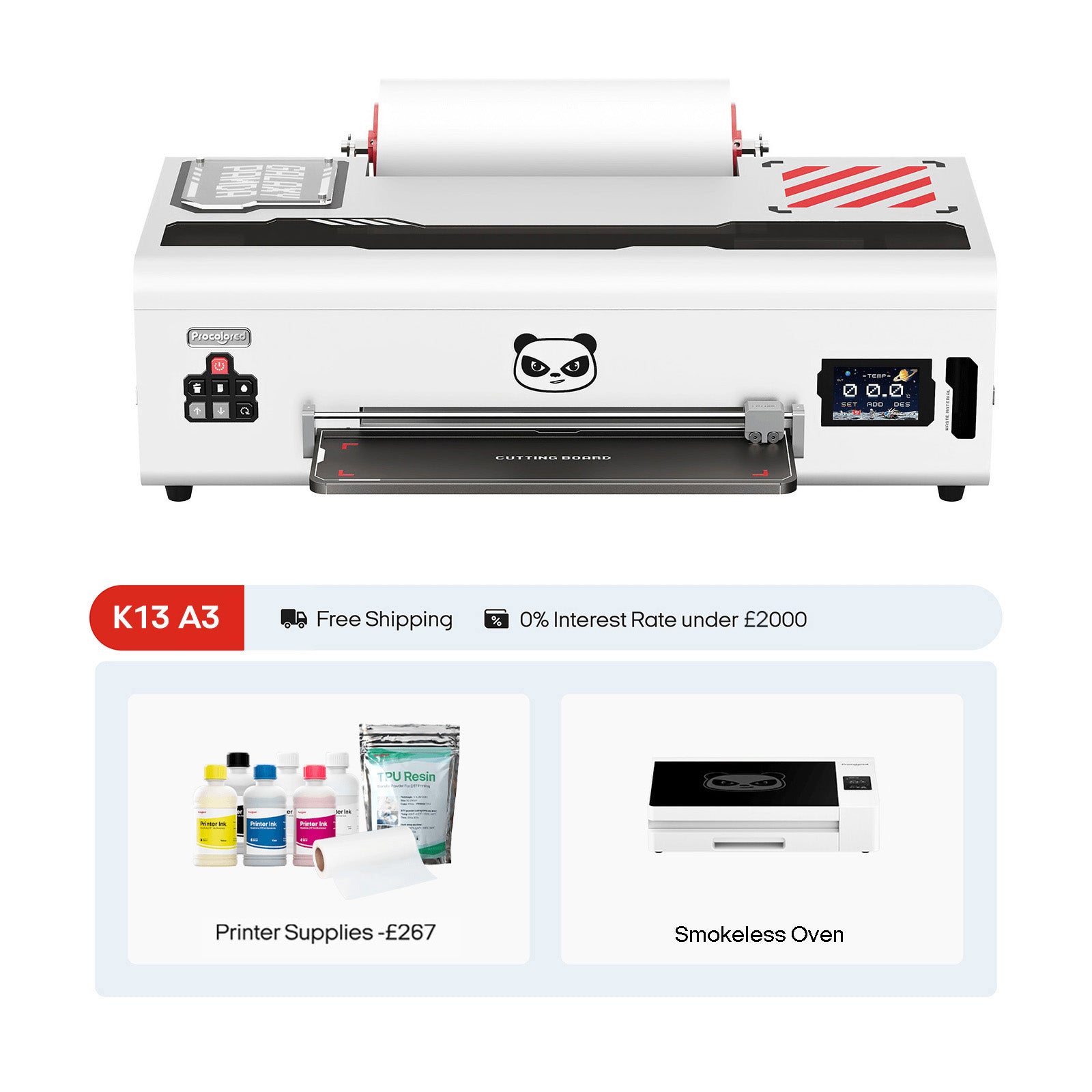 Procolored K13 DTF-Drucker 13" A3 & Premium-Ofen – Weiß