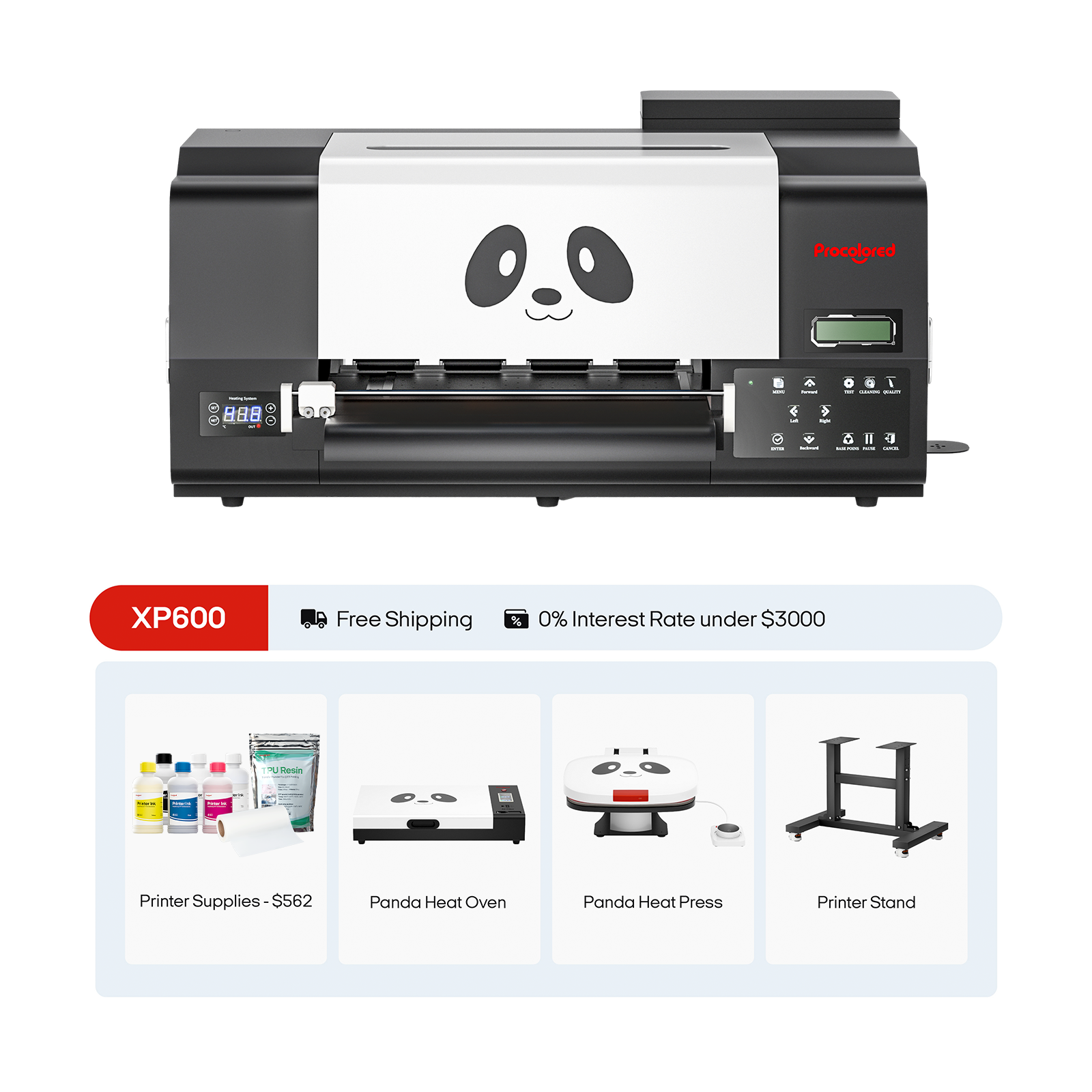 Procolored F13 Pro Panda DTF Drucker 13" A3 Dual XP600 + Ständer & Komplettpaket