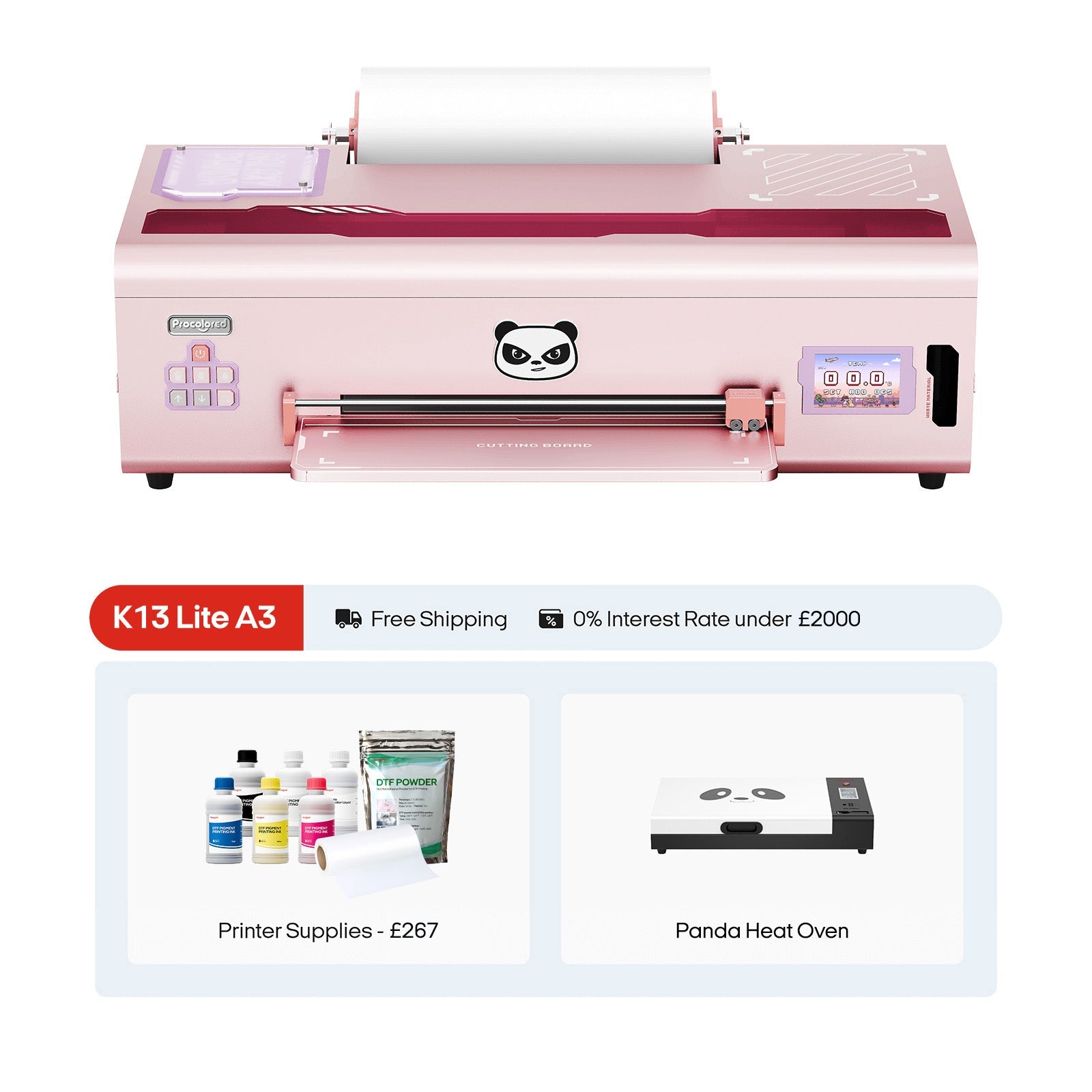 Procolored K13 Lite DTF Drucker 13" A3 & Backofen - Rosa