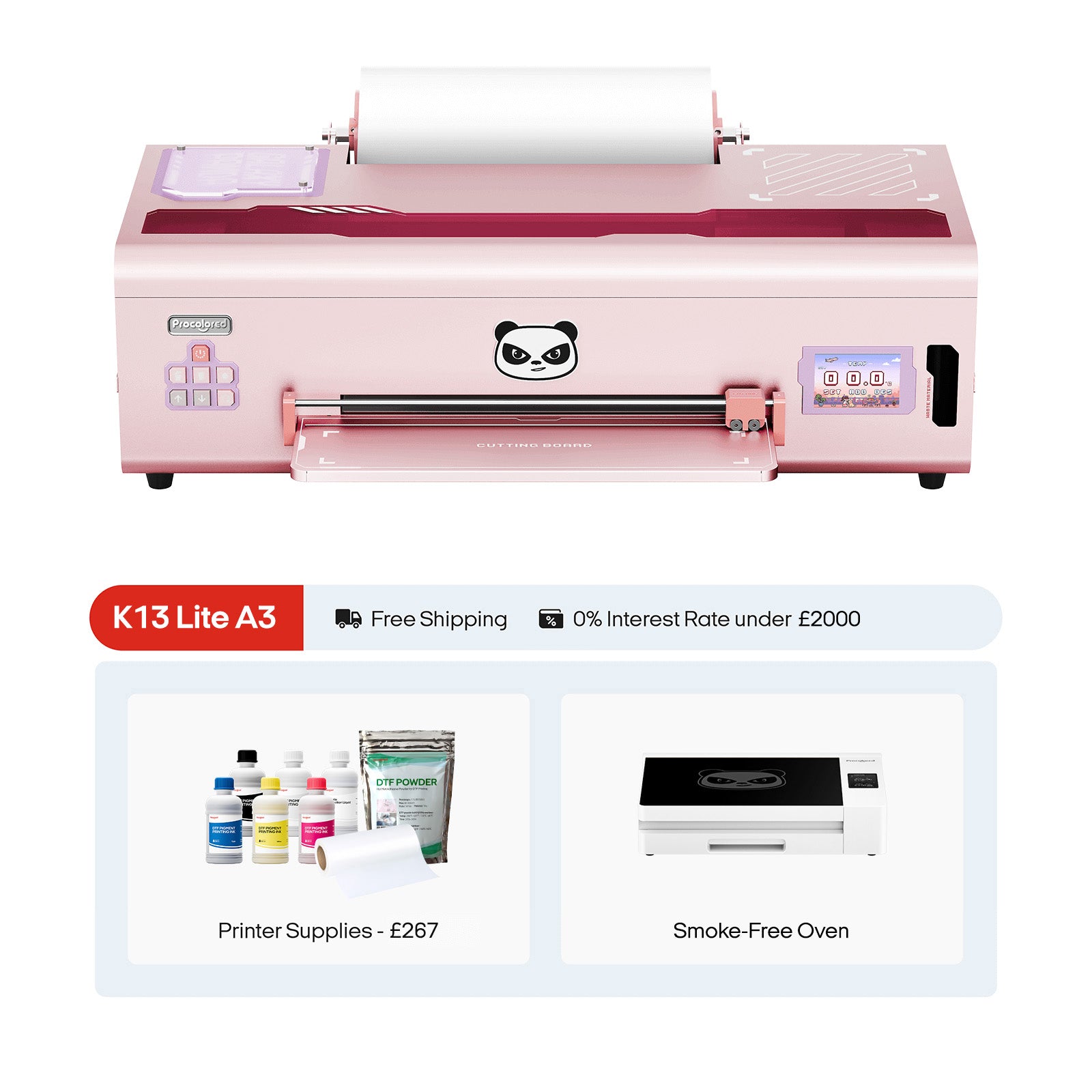 Procolored K13 Lite DTF Drucker 13" A3 & Backofen Premium - Rosa