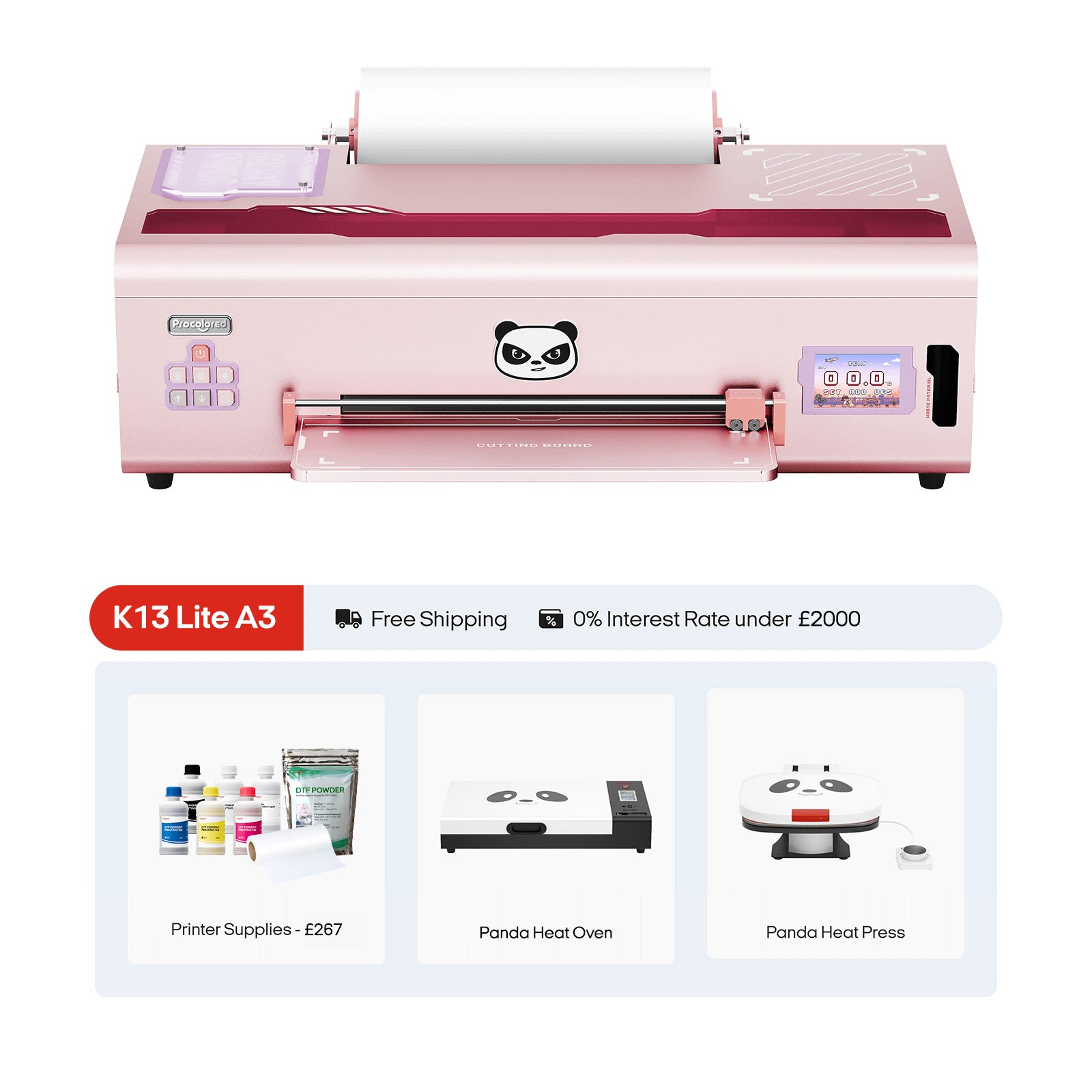 Procolored K13 Lite DTF Drucker 13" A3 & Komplettpaket – Rosa