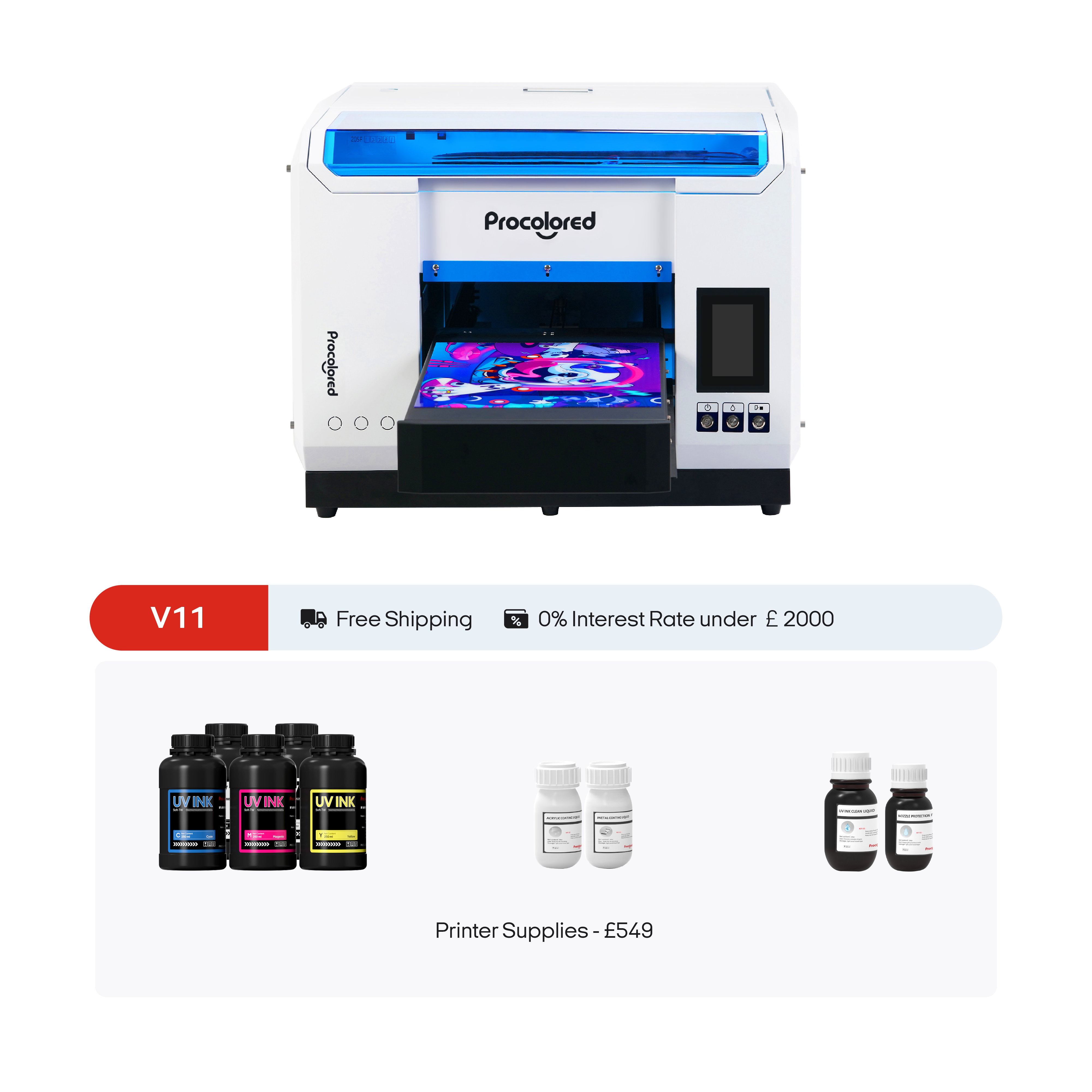 Procolored V11 UV Drucker 11,4" A3 R1390