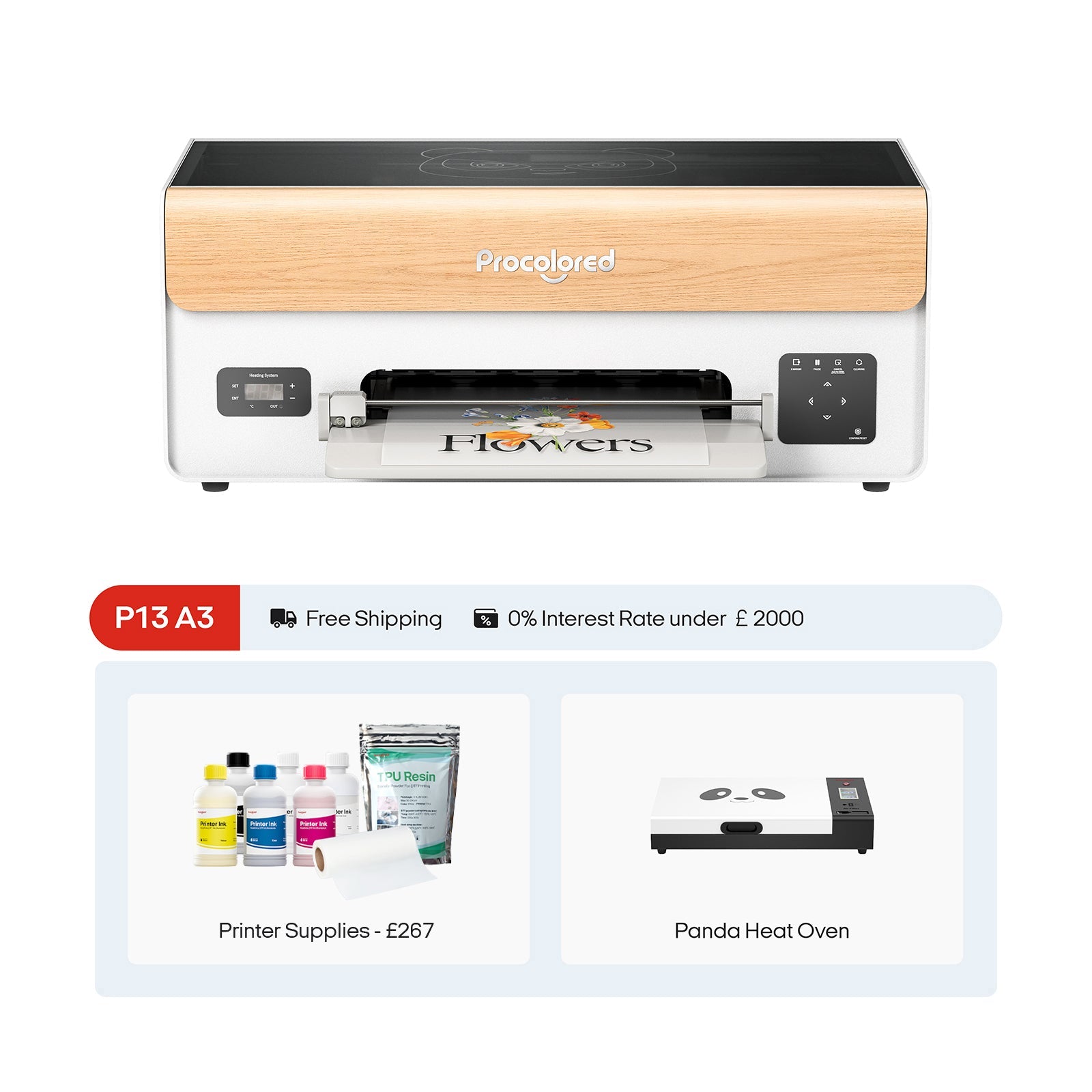 Procolored P13 DTF Drucker 13" A3 XP600 & Ofen