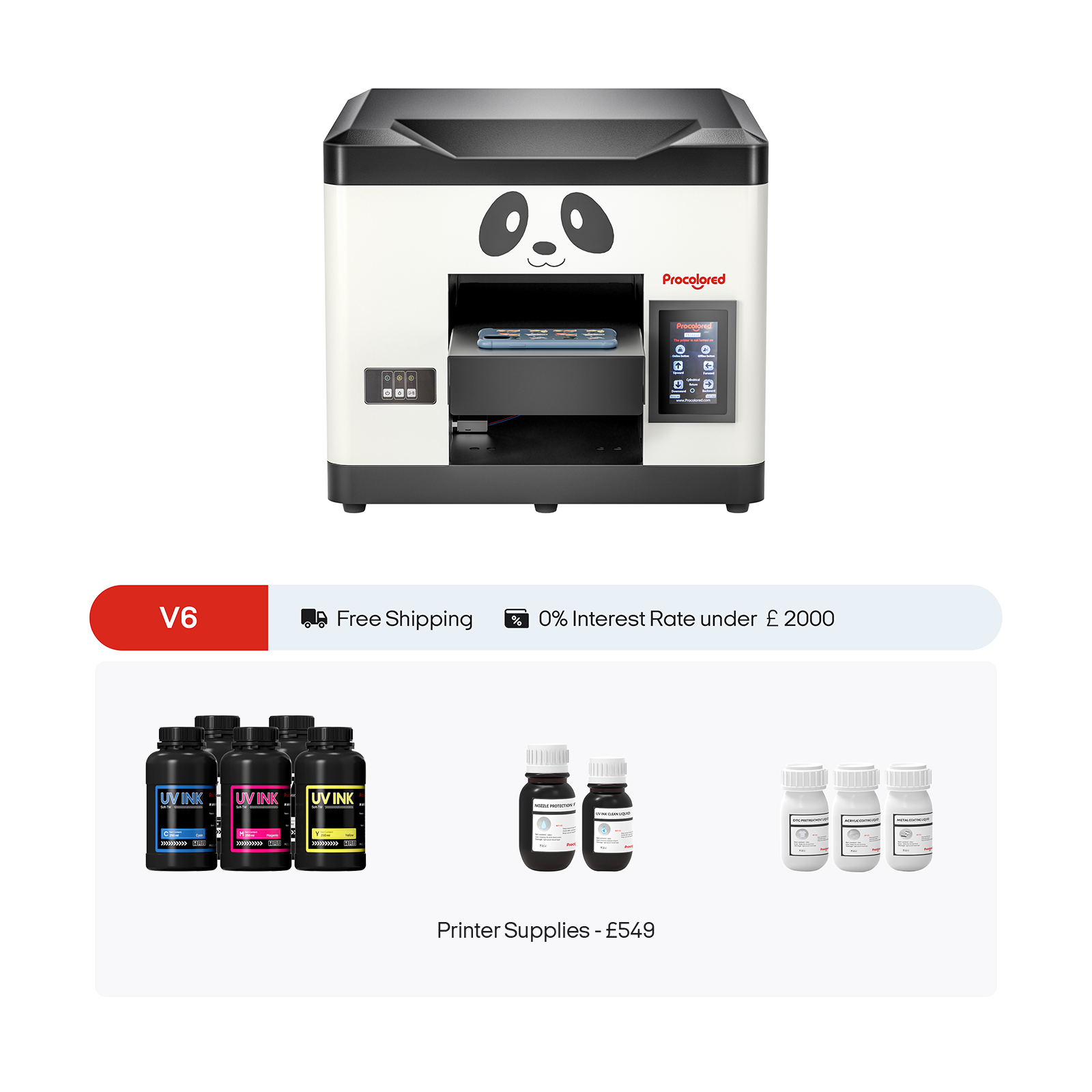 Procolored V6 Panda UV Drucker 6,7" A4 L800